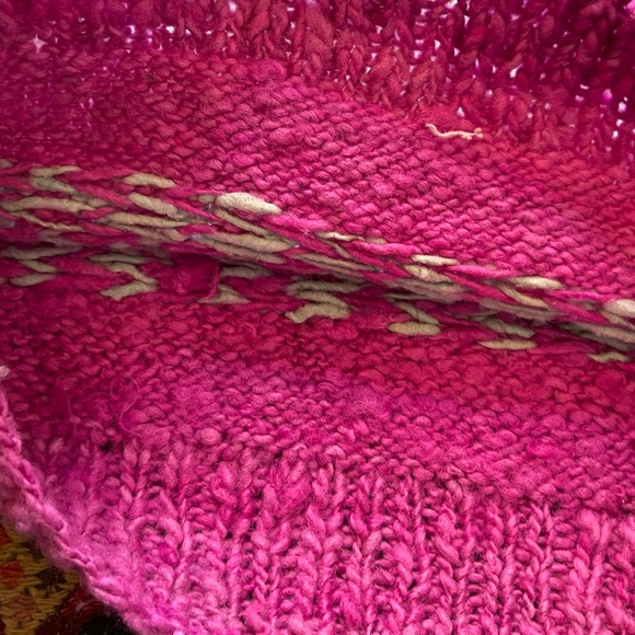 Handmade in Chile slouchy oversized chunky hippie sweater wool jumper - Picture 13 of 16